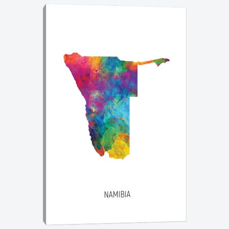 Namibia Map Canvas Print #MTO3060} by Michael Tompsett Art Print