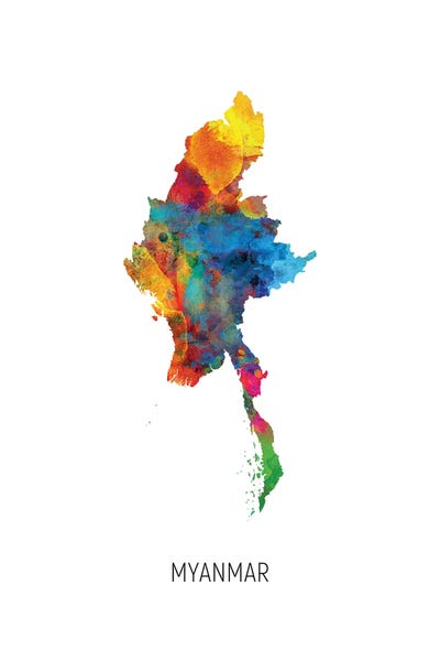 Burma (Myanmar): Myanmar Map by Michael Tompsett