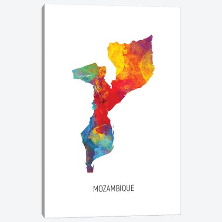 Mozambique Map Canvas Print #MTO3062} by Michael Tompsett Canvas Print