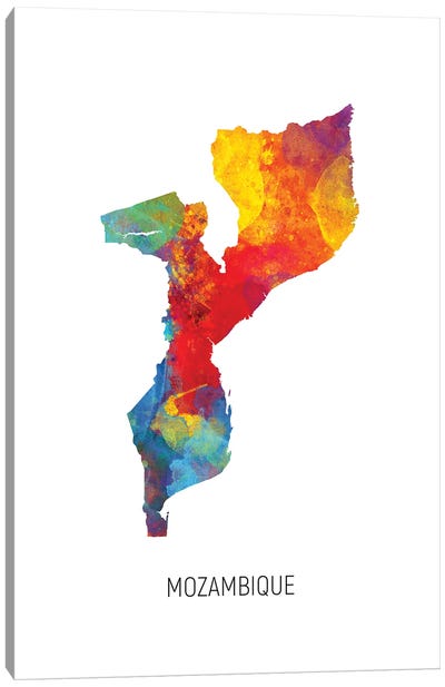 Mozambique Map Canvas Art Print - Country Maps