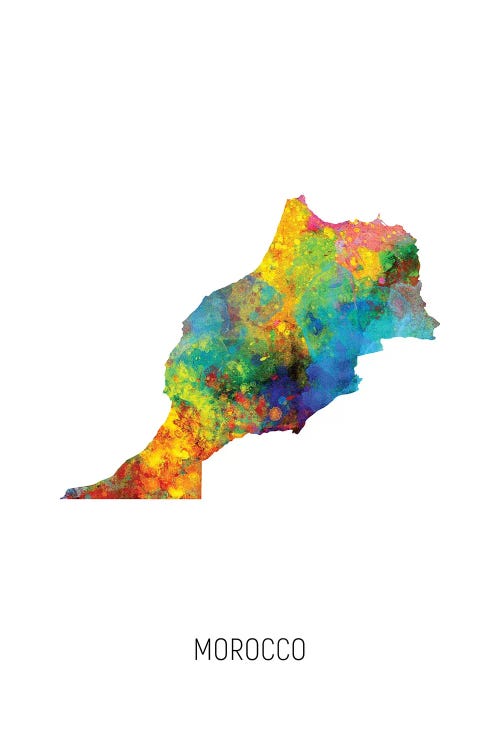Morocco Map by Michael Tompsett wall art