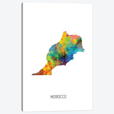Morocco Map Canvas Print #MTO3063} by Michael Tompsett Canvas Print