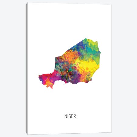 Niger Map Canvas Print #MTO3066} by Michael Tompsett Canvas Artwork