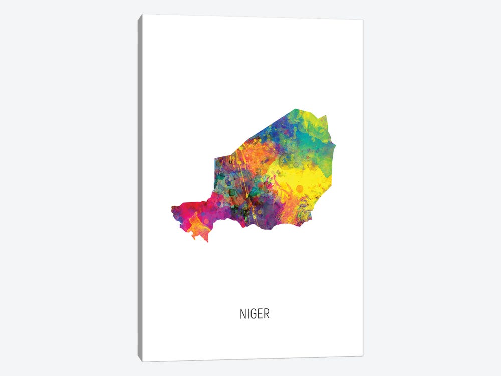 Niger Map by Michael Tompsett 1-piece Canvas Print