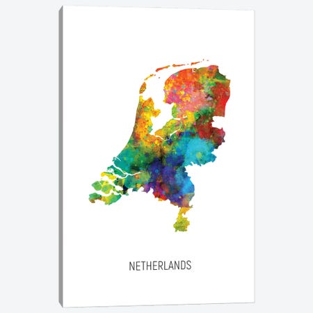 Netherlands Map Canvas Print #MTO3068} by Michael Tompsett Canvas Art Print
