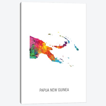 Papua New Guinea Map Canvas Print #MTO3069} by Michael Tompsett Canvas Art Print