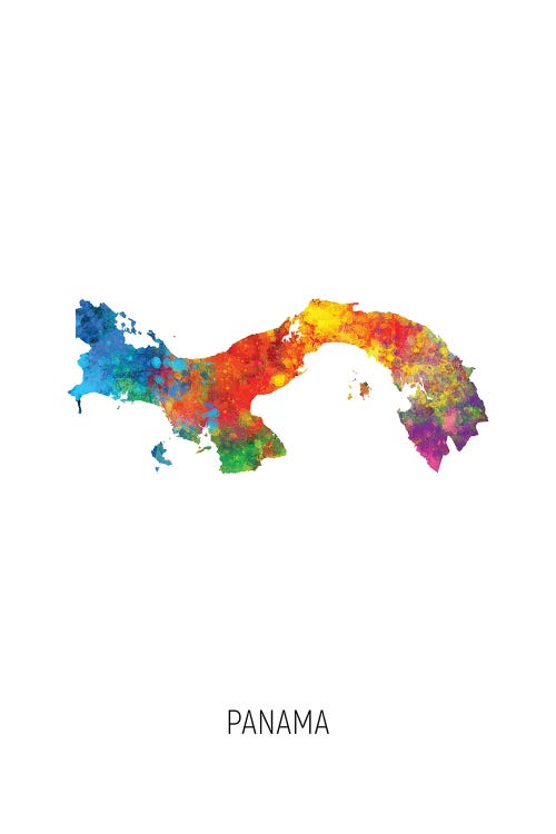 Panama Map by Michael Tompsett wall art