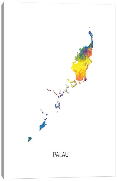 Palau Map Canvas Art Print