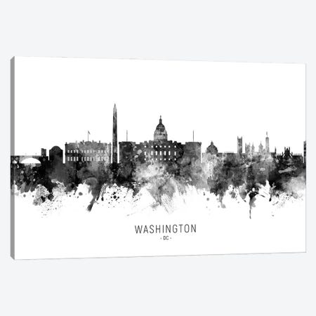 Washington Dc Skyline Name Bw Canvas Print #MTO3079} by Michael Tompsett Canvas Artwork