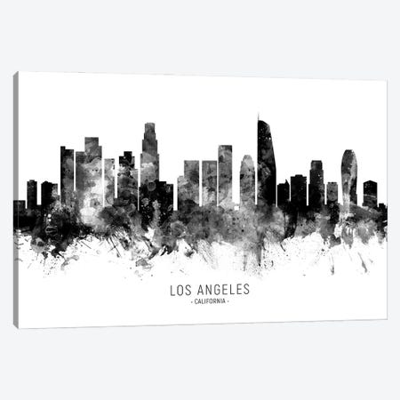 Los Angeles California Skyline Name Bw Canvas Print #MTO3080} by Michael Tompsett Canvas Art Print