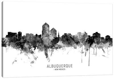 Albuquerque New Mexico Skyline Name Bw Canvas Art Print