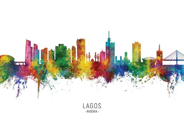 Typography: Lagos Nigeria Skyline City Name by Michael Tompsett