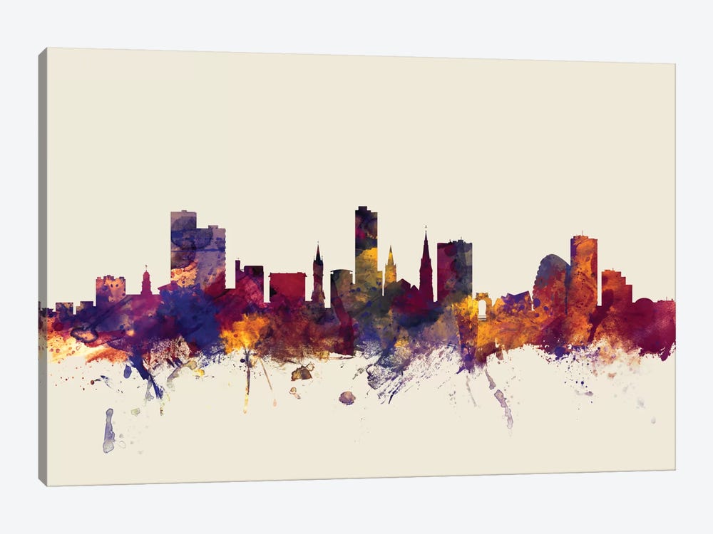 Leicester, England, United Kingdom On Beige by Michael Tompsett 1-piece Canvas Artwork