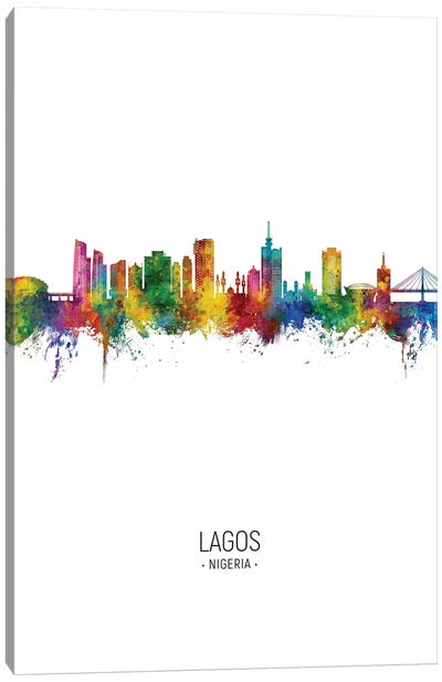 Lagos Nigeria Skyline Portrait Canvas Art Print
