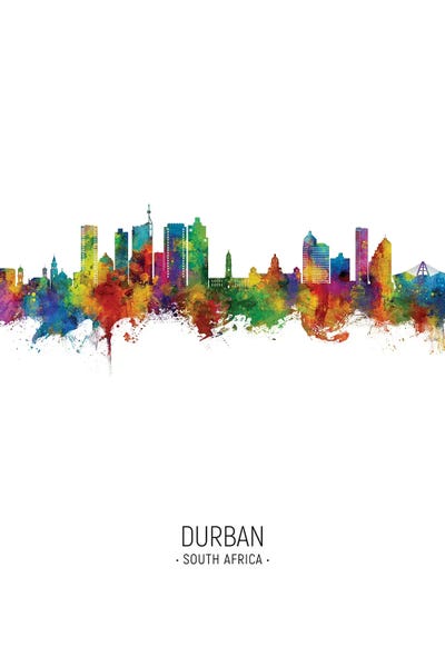 South Africa: Durban South Africa Skyline Portrait by Michael Tompsett