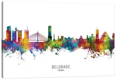 Belgrade Serbia Skyline City Name Canvas Art Print - Serbia