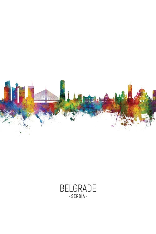 Belgrade Serbia Skyline Portrait