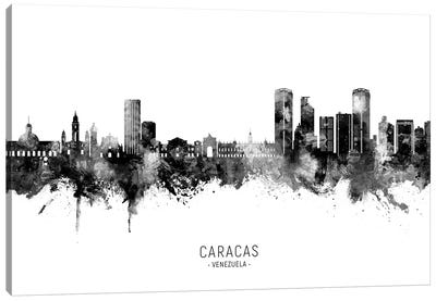Caracas Venezuela Skyline Name Bw Canvas Art Print - South America Art