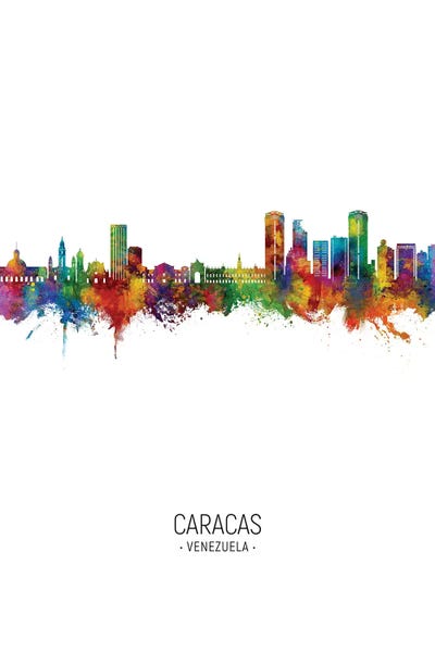 Venezuela: Caracas Venezuela Skyline Portrait by Michael Tompsett