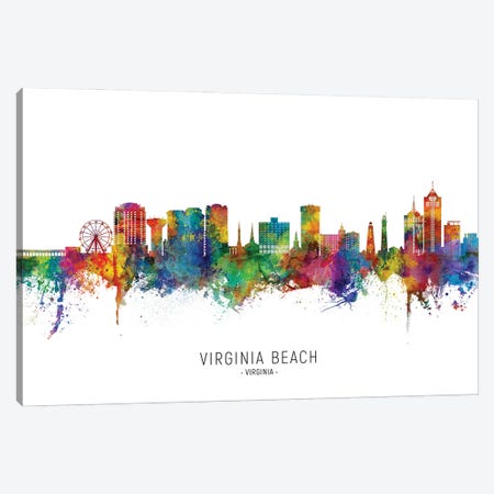 Virginia Beach Skyline City Name Canvas Print #MTO3127} by Michael Tompsett Canvas Print