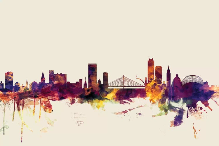 Liege, Belgium On Beige by Michael Tompsett wall art