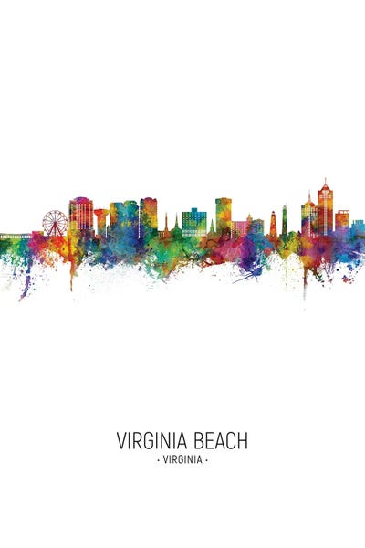 Virginia Beach: Virginia Beach Virginia Skyline Portrait by Michael Tompsett