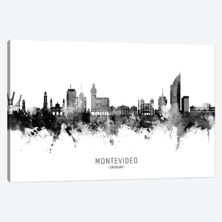 Montevideo Uruguay Skyline Name Bw Canvas Print #MTO3133} by Michael Tompsett Canvas Print