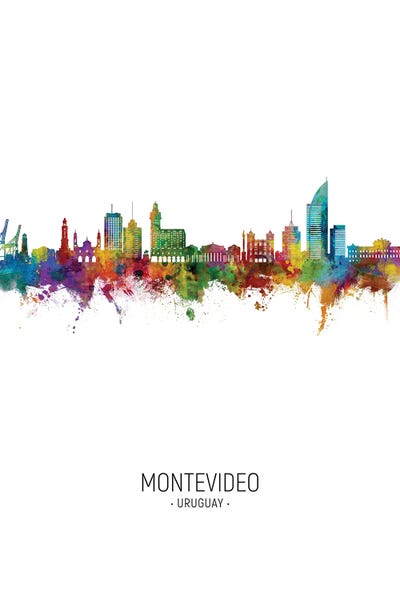 Uruguay: Montevideo Uruguay Skyline Portrait by Michael Tompsett