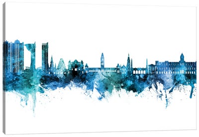 Chennai India Skyline Blue Teal Canvas Art Print
