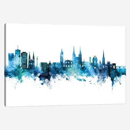 Bordeaux France Skyline Blue Teal Canvas Print #MTO3146} by Michael Tompsett Canvas Print