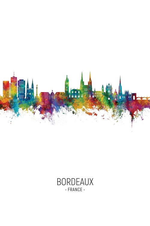 Bordeaux France Skyline Portrait