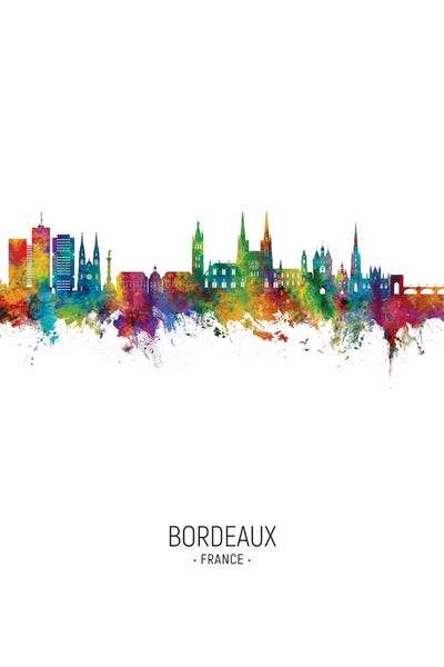 Nouvelle-Aquitaine: Bordeaux France Skyline Portrait by Michael Tompsett