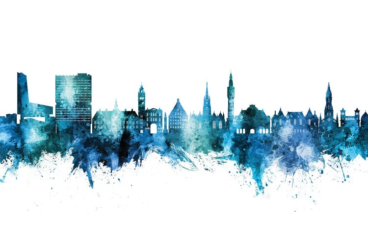 Lille France Skyline Blue Teal