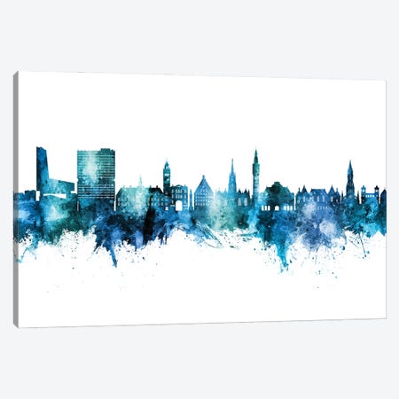 Lille France Skyline Blue Teal Canvas Print #MTO3151} by Michael Tompsett Canvas Art Print