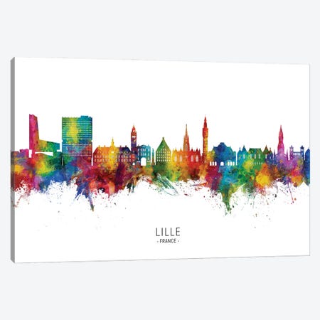 Lille France Skyline City Name Canvas Print #MTO3152} by Michael Tompsett Canvas Art Print
