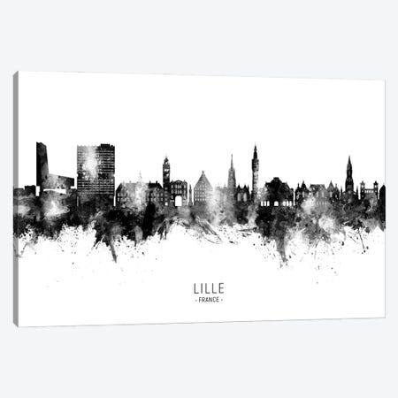 Lille France Skyline Name Bw Canvas Print #MTO3153} by Michael Tompsett Canvas Print