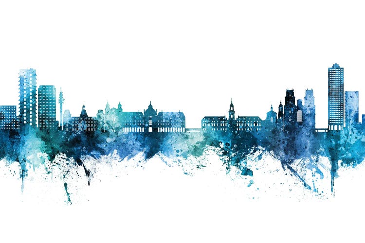 Rennes France Skyline Blue Teal