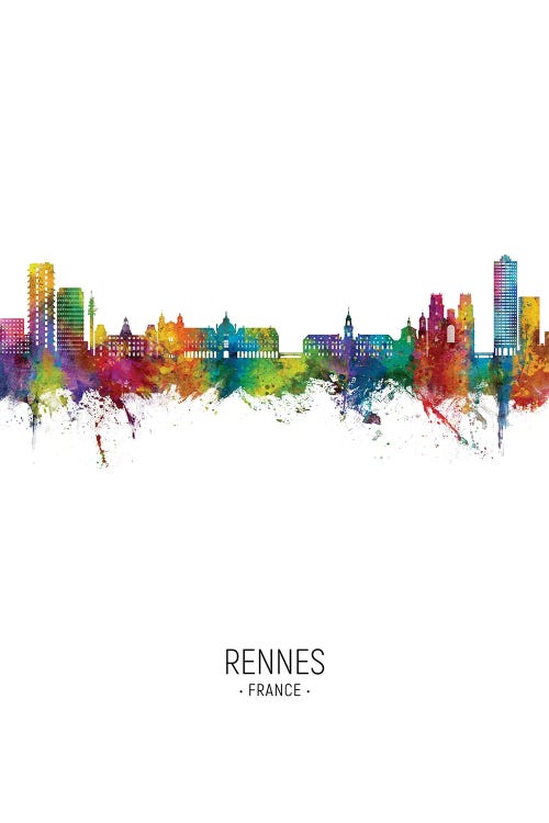 Rennes France Skyline Portrait