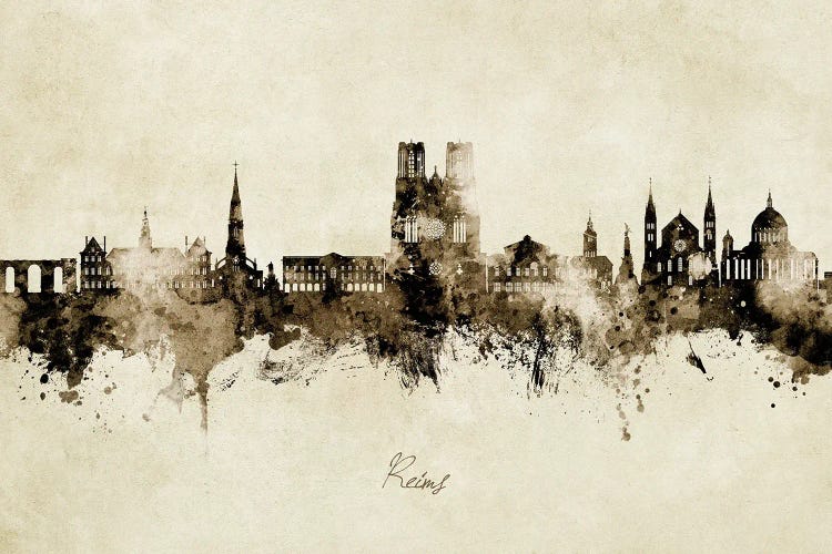 Reims France Skyline Vintage