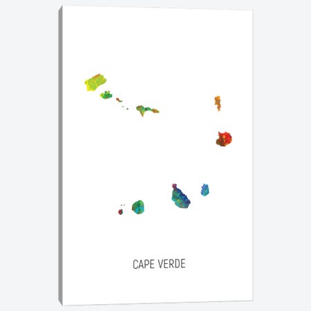 Cape Verde Map Canvas Print #MTO3190} by Michael Tompsett Art Print