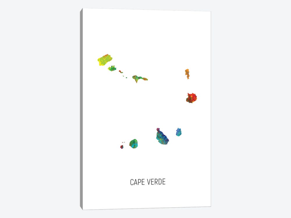 Cape Verde Map by Michael Tompsett 1-piece Canvas Print