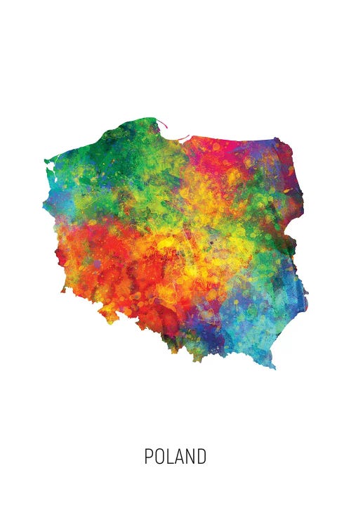 Poland Map by Michael Tompsett wall art