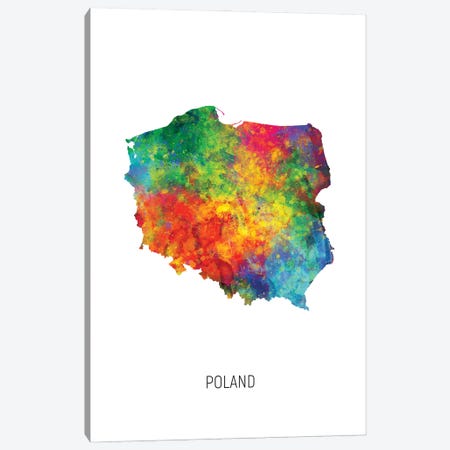 Poland Map Canvas Print #MTO3194} by Michael Tompsett Canvas Art