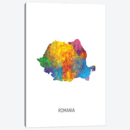 Romania Map Canvas Print #MTO3198} by Michael Tompsett Canvas Print