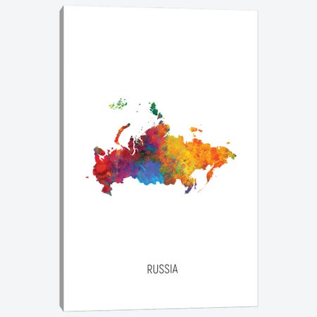 Russia Map Canvas Print #MTO3199} by Michael Tompsett Canvas Print