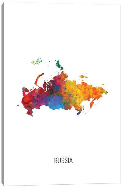 Russia Map Canvas Art Print - Russia Art