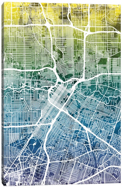 Houston, Texas, USA Canvas Art Print - Houston Maps