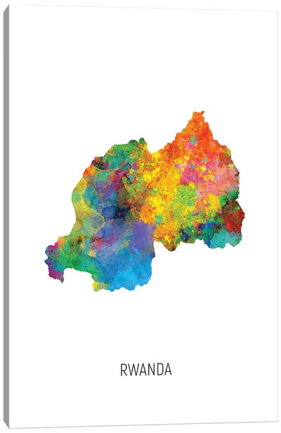 Rwanda Map Canvas Art Print
