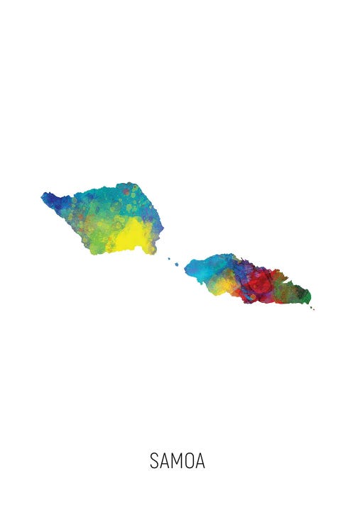 Samoa Map by Michael Tompsett wall art