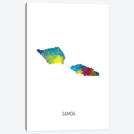Samoa Map Canvas Print #MTO3204} by Michael Tompsett Canvas Art